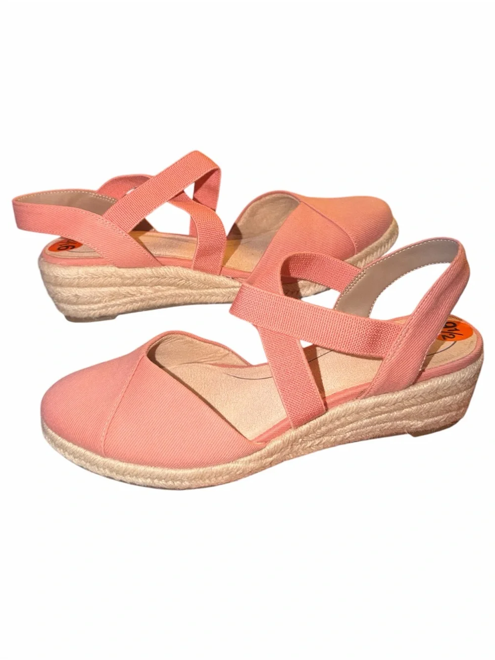 NWOT LifeStride Women's Kimball Wedge Espadrilles Coral Pink